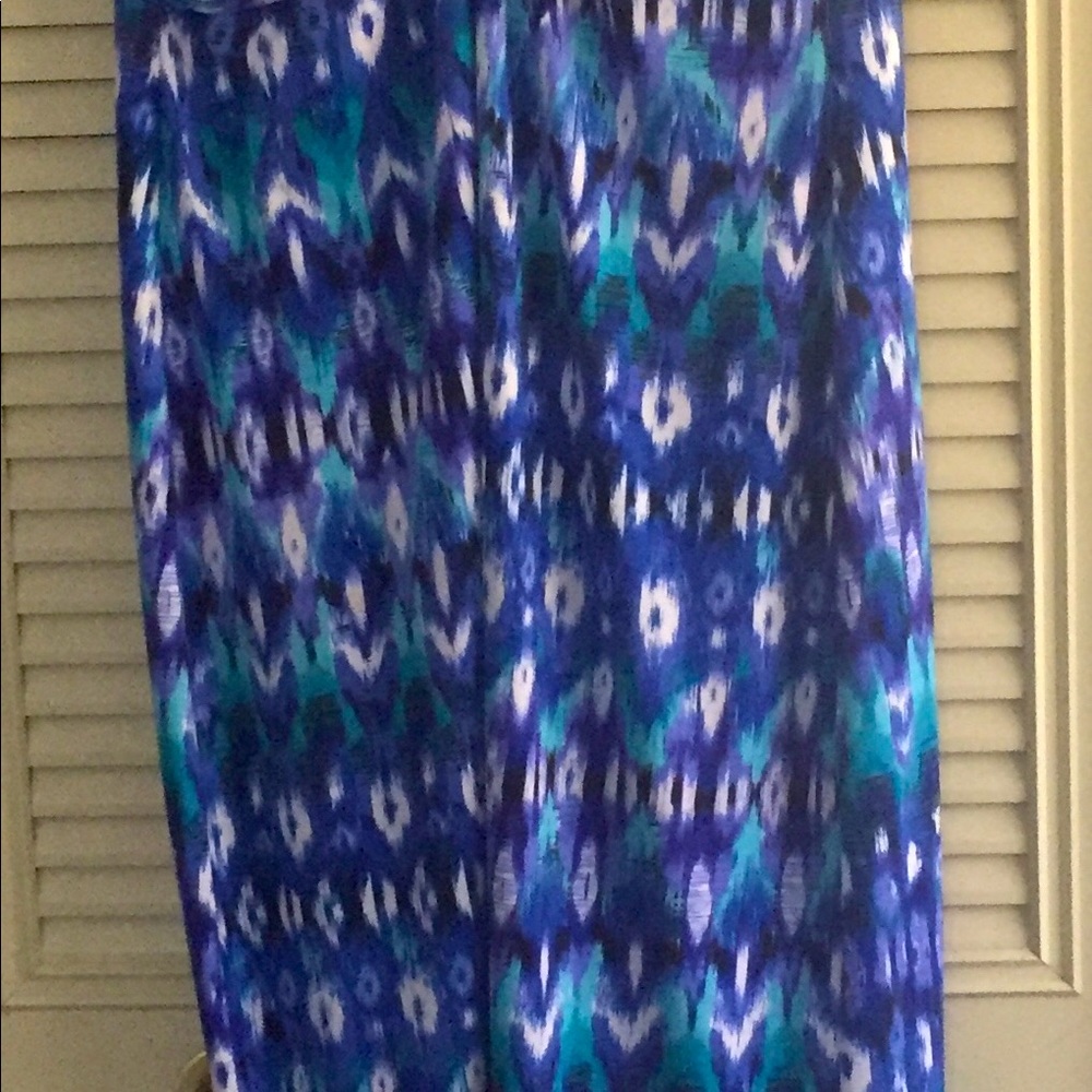 blue print maxi dress